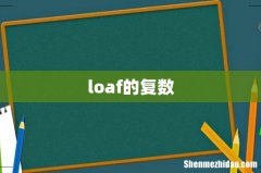loaf的复数