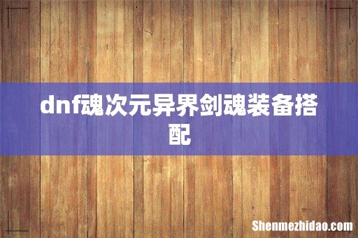 dnf魂次元异界剑魂装备搭配