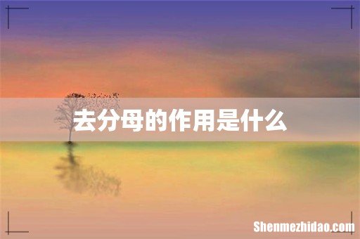 去分母的作用是什么