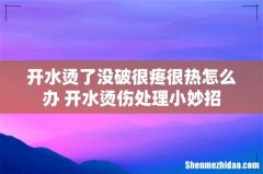 开水烫了没破很疼很热怎么办 开水烫伤处理小妙招