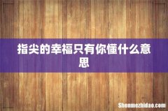 指尖的幸福只有你懂什么意思