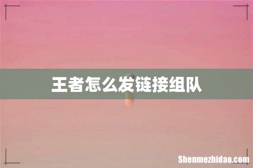 王者怎么发链接组队