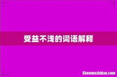 受益不浅的词语解释