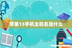 苹果13手机主机名是什么