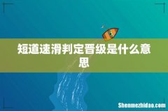 短道速滑判定晋级是什么意思