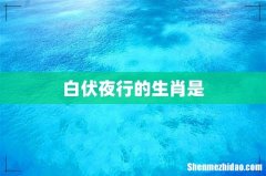 白伏夜行的生肖是