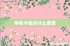手机卡包月什么意思