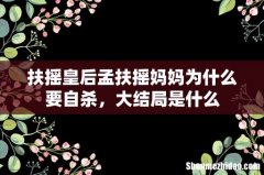 扶摇皇后孟扶摇妈妈为什么要自杀，大结局是什么