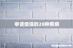 申请低保的28种疾病