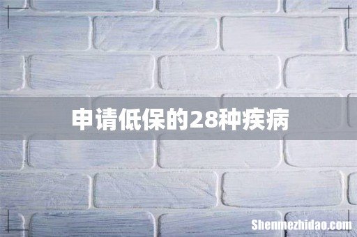 申请低保的28种疾病