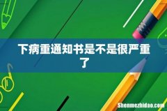 下病重通知书是不是很严重了