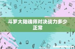 斗罗大陆魂师对决战力多少正常