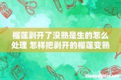 榴莲剥开了没熟是生的怎么处理 怎样把剥开的榴莲变熟