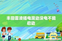 丰田雷凌插电混动没电不能启动