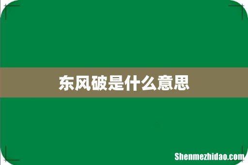 东风破是什么意思