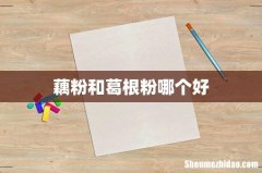 藕粉和葛根粉哪个好