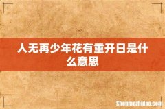 人无再少年花有重开日是什么意思