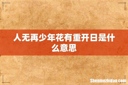 人无再少年花有重开日是什么意思