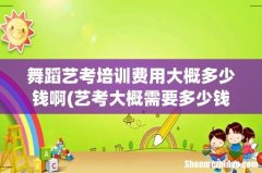 艺考大概需要多少钱啊？ 舞蹈艺考培训费用大概多少钱啊