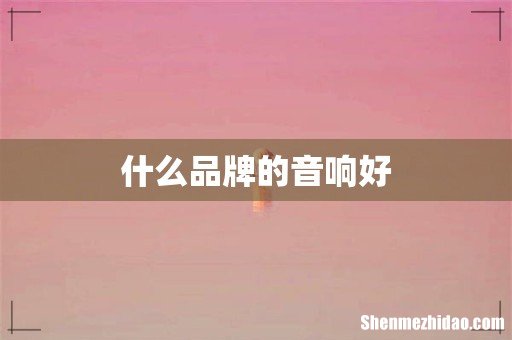什么品牌的音响好