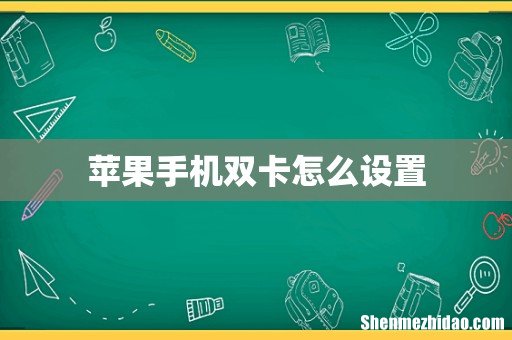 苹果手机双卡怎么设置