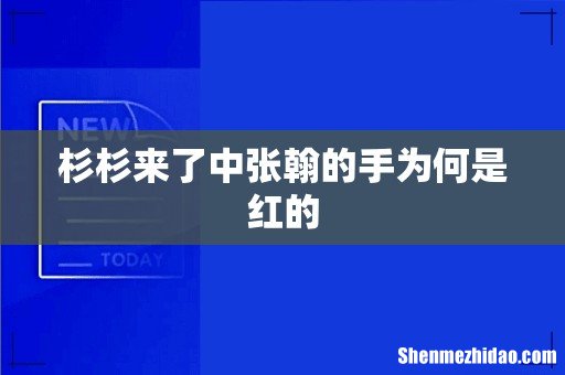 杉杉来了中张翰的手为何是红的