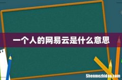 一个人的网易云是什么意思
