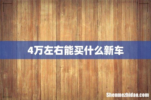 4万左右能买什么新车