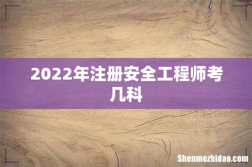 2022年注册安全工程师考几科