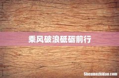 乘风破浪砥砺前行