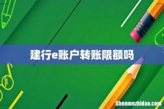 建行e账户转账限额吗