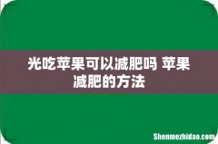 光吃苹果可以减肥吗 苹果减肥的方法