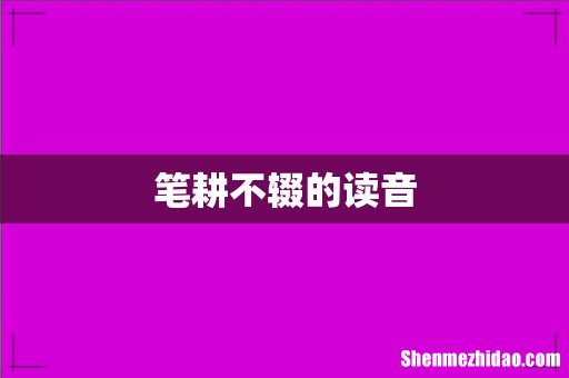 笔耕不辍的读音