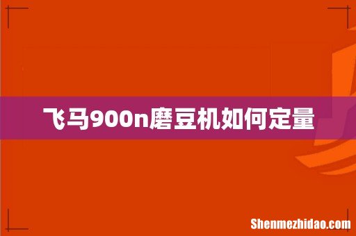 飞马900n磨豆机如何定量