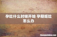 孕吐什么时候开始 孕期呕吐怎么办