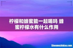 柠檬和蜂蜜能一起喝吗 蜂蜜柠檬水有什么作用