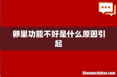 卵巢功能不好是什么原因引起