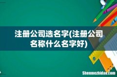 注册公司名称什么名字好 注册公司选名字