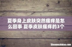 夏季身上皮肤突然瘙痒是怎么回事 夏季皮肤瘙痒的3个原因