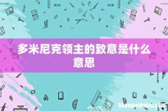 多米尼克领主的致意是什么意思