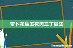萝卜花生五花肉三丁做法