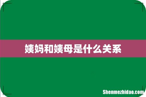 姨妈和姨母是什么关系