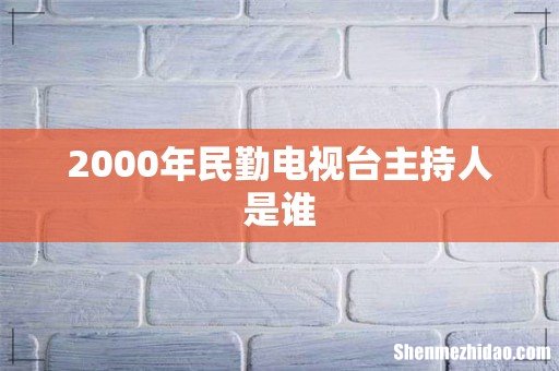 2000年民勤电视台主持人是谁