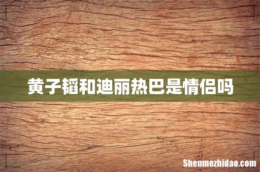 黄子韬和迪丽热巴是情侣吗