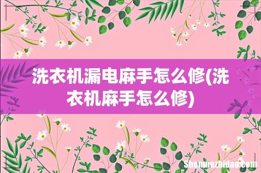 洗衣机麻手怎么修 洗衣机漏电麻手怎么修