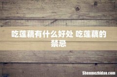 吃莲藕有什么好处 吃莲藕的禁忌