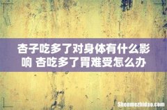 杏子吃多了对身体有什么影响 杏吃多了胃难受怎么办