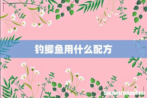 钓鲫鱼用什么配方