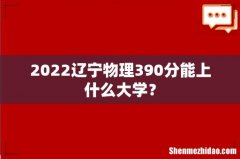 2022辽宁物理390分能上什么大学？