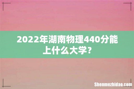 2022年湖南物理440分能上什么大学?